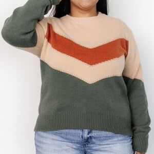 Baltic Born Rowen Color Block Sweater | Natural + Green Size 3XL3XL